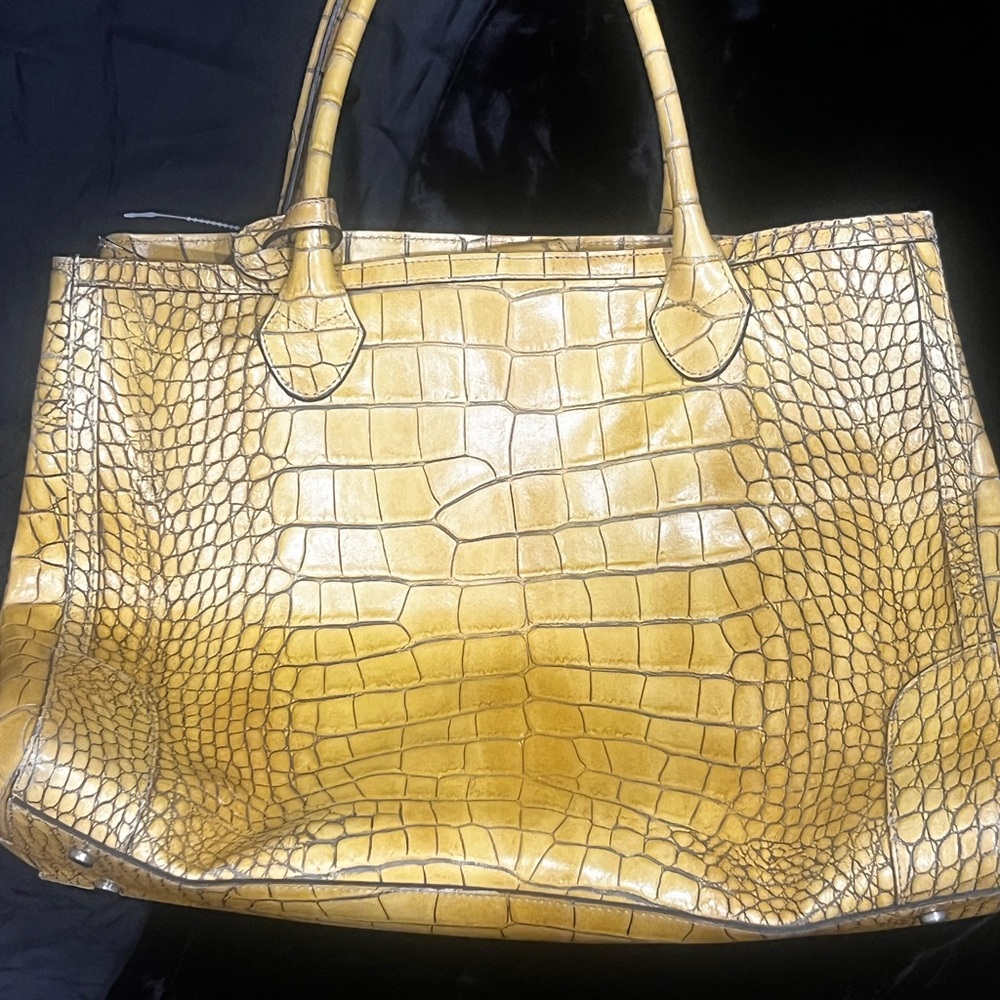 Claudia Firenze Italian Crocodile Embossed Leather Tote Bag